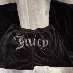 Juicy Couture Black Velour Track Pants